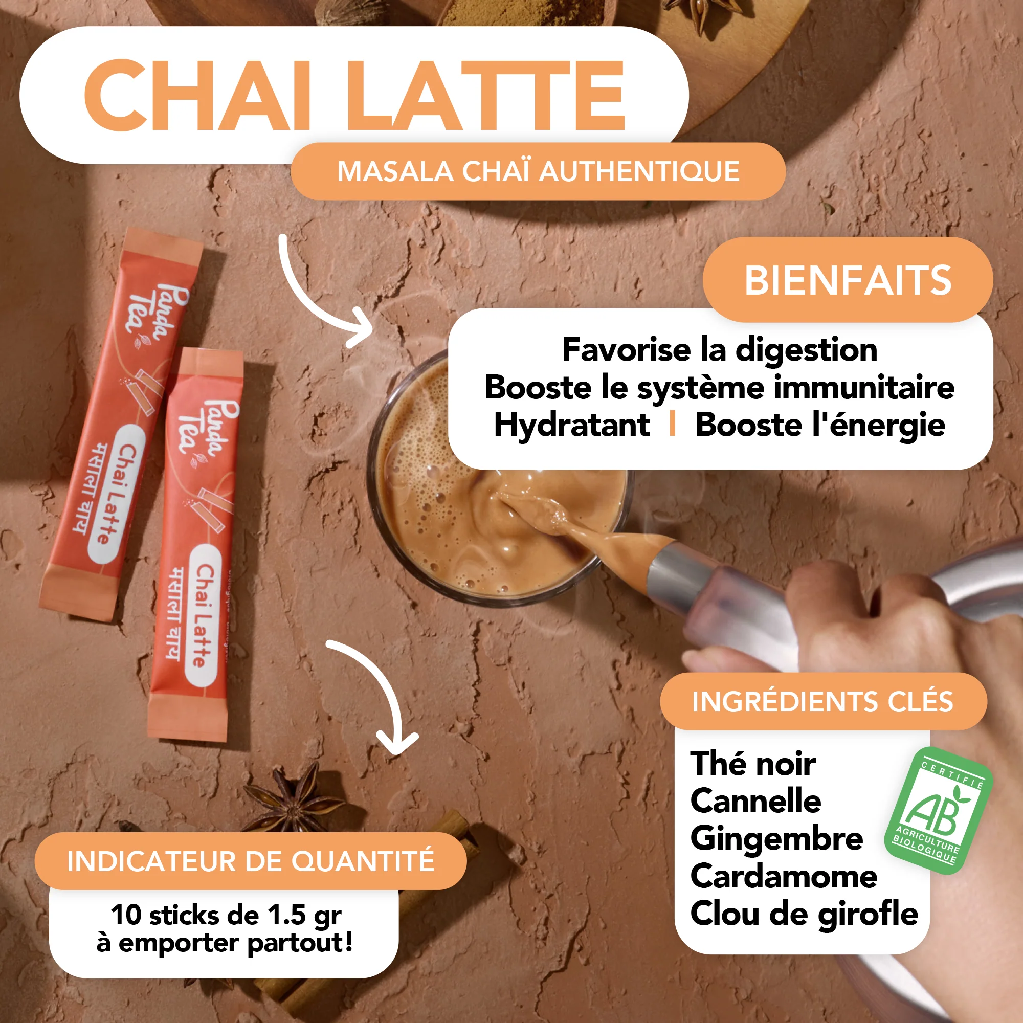 Chai Latte Bio en Sticks - Image 3