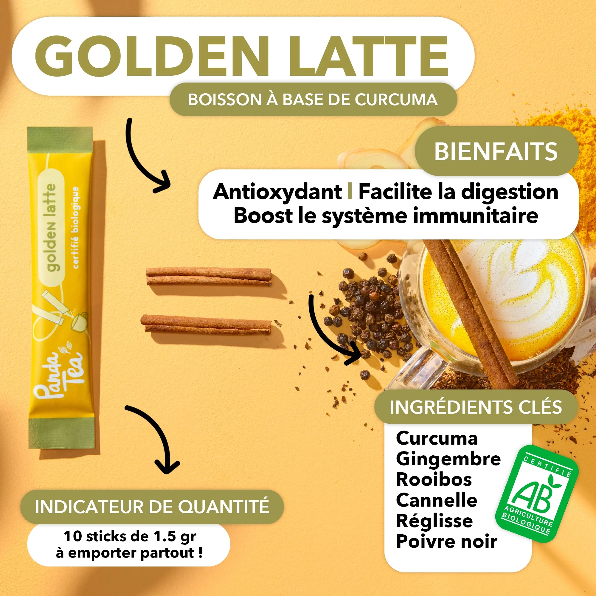 Golden Latte Bio en Sticks - Image 3