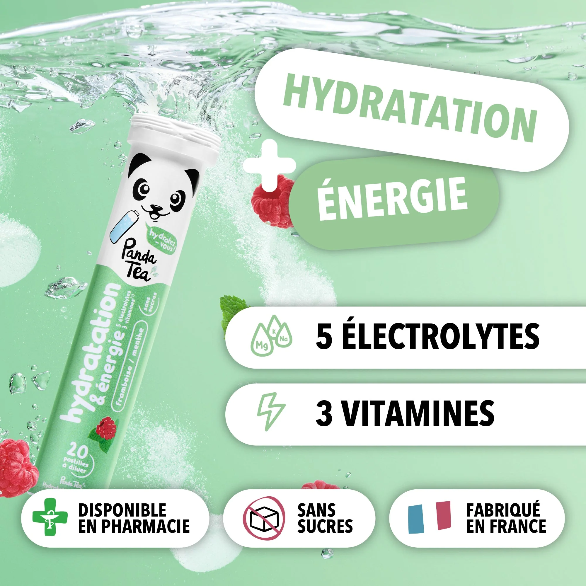 Pastilles Hydratation & Énergie - Menthe-Framboise - Image 3